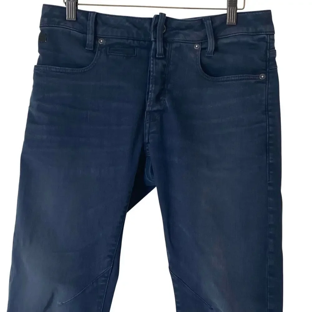 G-STAR RAW Men's D-Staq 5-Pocket Slim Button Fly Jeans Dark Blue, Size 31/30